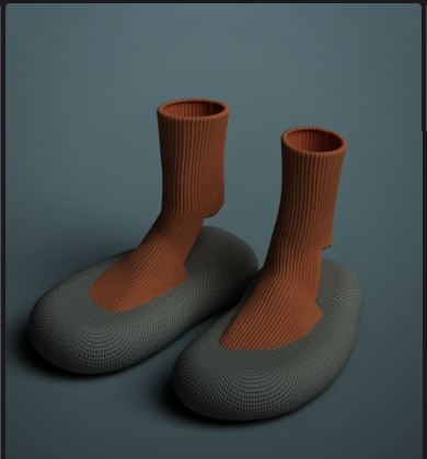 Slides Sock Footwear 3D